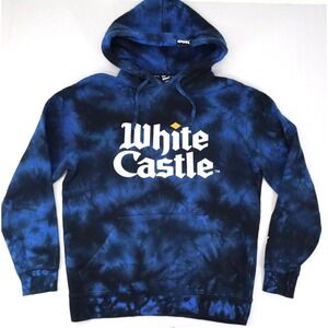 DGK Dirty Ghetto Kids White Castle Tie Dye Hoodie in Blue Black Adult Size Small